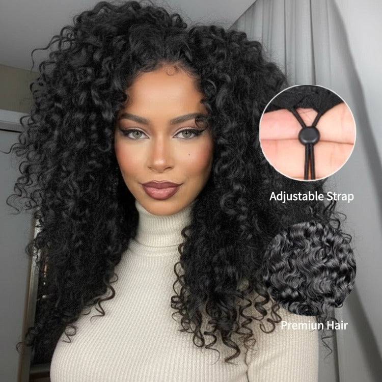 Burmese Curly Glueless Wig Bleached Knots 360 HD Lace Front Wig Invisi Draw-Strings Wig - Rafarada