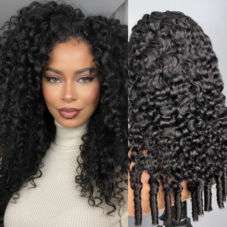 Burmese Curly Glueless Wig Bleached Knots 360 HD Lace Front Wig Invisi Draw-Strings Wig - Rafarada