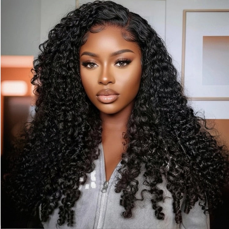 Burmese Curly 13x6 Human Hair Glueless Wig Pre-Cut Lace Beginner Friendly - Rafarada