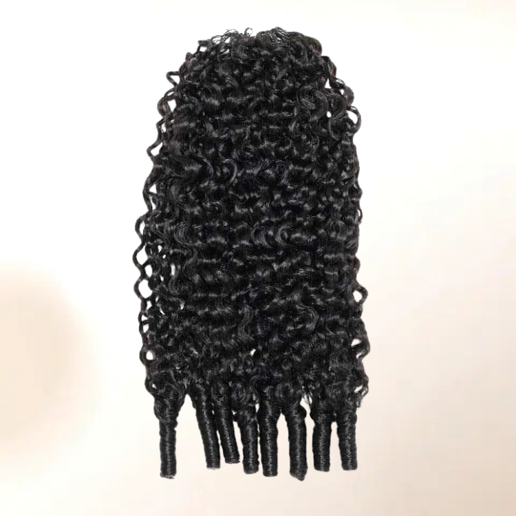 Raw Burmese Curly Human Crochet Hair Extensions Natural Color Feather Crochet Hair- Rafarada