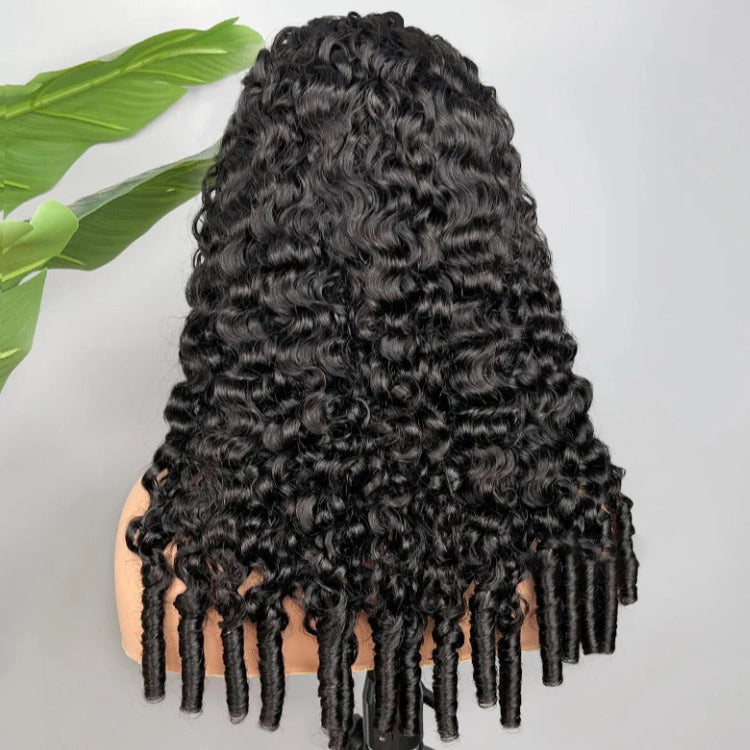 Burmese Curly Glueless Wig Bleached Knots 360 HD Lace Front Wig Invisi Draw-Strings Wig - Rafarada