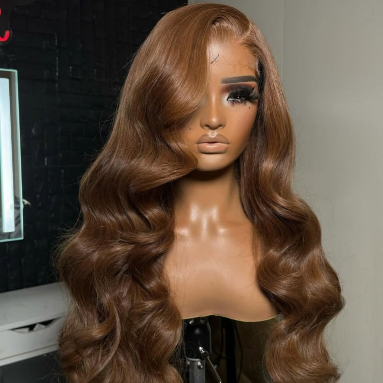 Chestnut Light Brown Color 13x4 Lace Front Body Wave Human Hair Wig Natural Hair Wigs- Rafarada