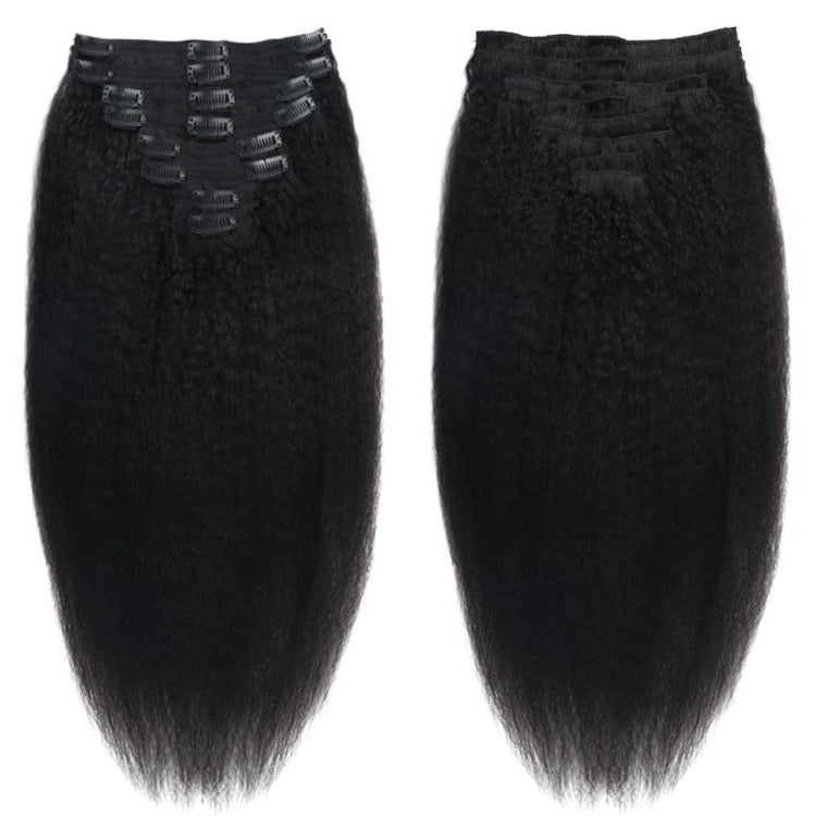 Afro Kinky Straight Clip-Ins 100% Human Hair Full & Thick- Rafarada