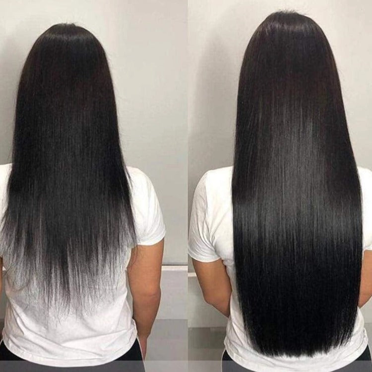 Silky Straight Clip-In Hair Extensions Seamless Clip-In 100% Human Hair- Rafarada