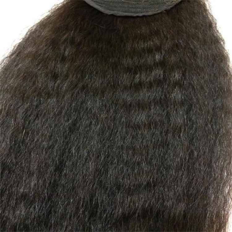 Kinky Straight Ponytail With Clip In Wrap-around Magic Velcro Human Hair - Rafarada