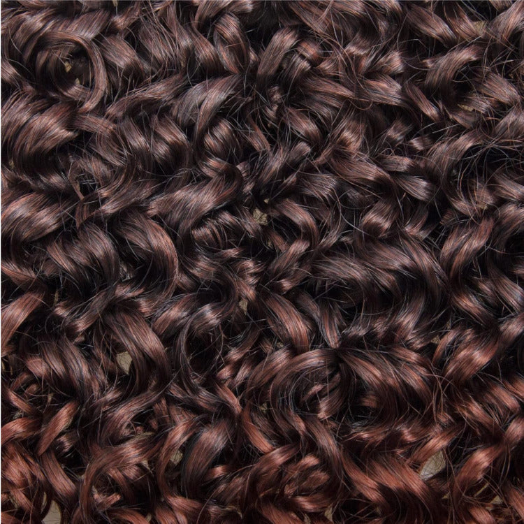 Ombre Brown Orange Curly Wave Crochet Human Hair Extension - Rafarada