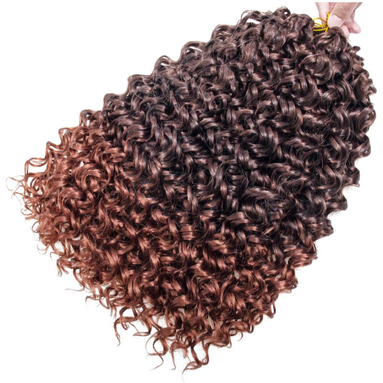 Ombre Brown Orange Curly Wave Crochet Human Hair Extension - Rafarada