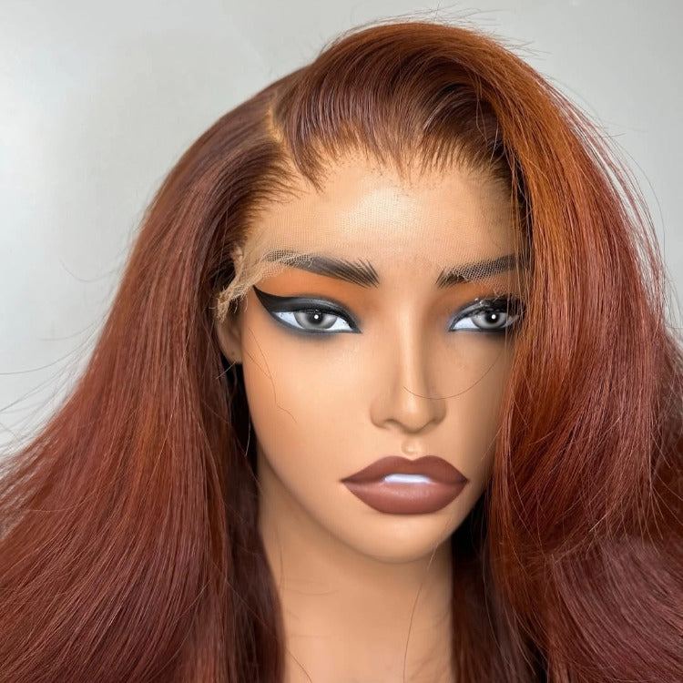 Reddish Brown Body Wave 6x4 Wear Go Wig Pre Cut Lace Glueless Wig - Rafarada