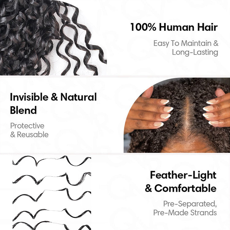 1B/30 Ombre Color Curly Crochet Hair Single Pack Feather Extensions 100% Human Crochet Braids Extensions - Rafarada