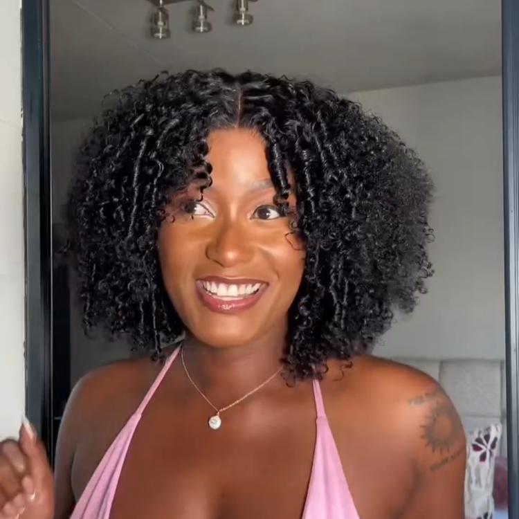 Jerry Curly Lace Front Human Hair Wigs for Women 13x4/4x4 HD Transparent Lace Closure Wig Pre-Plucked with Baby Hair Natural Black Kinky Curly Glueless Wig - Rafarada