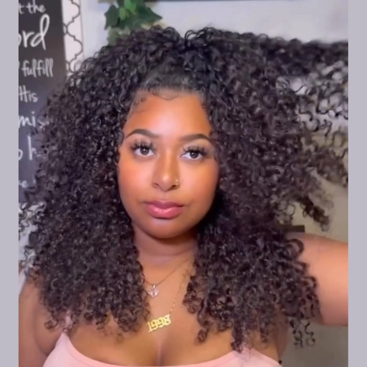 Bouncy Curly Invisible Edge Clip in Hair Extensions Human Hair - Rafarada