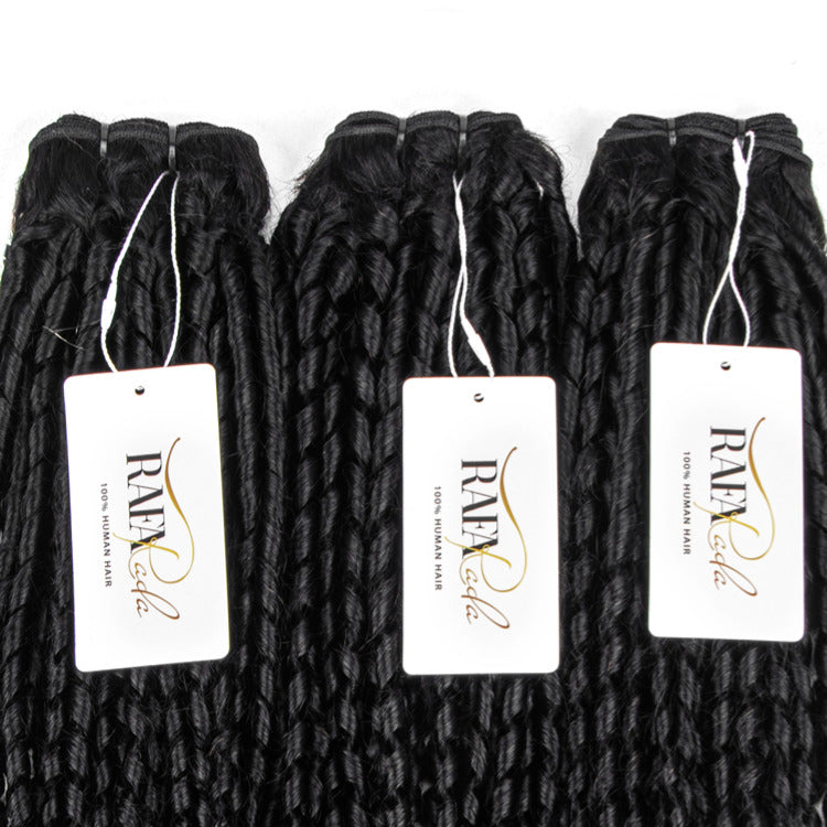 Pixie Curly Human Hair Bundles Natural Black Tight Defined Curls -Rafarada