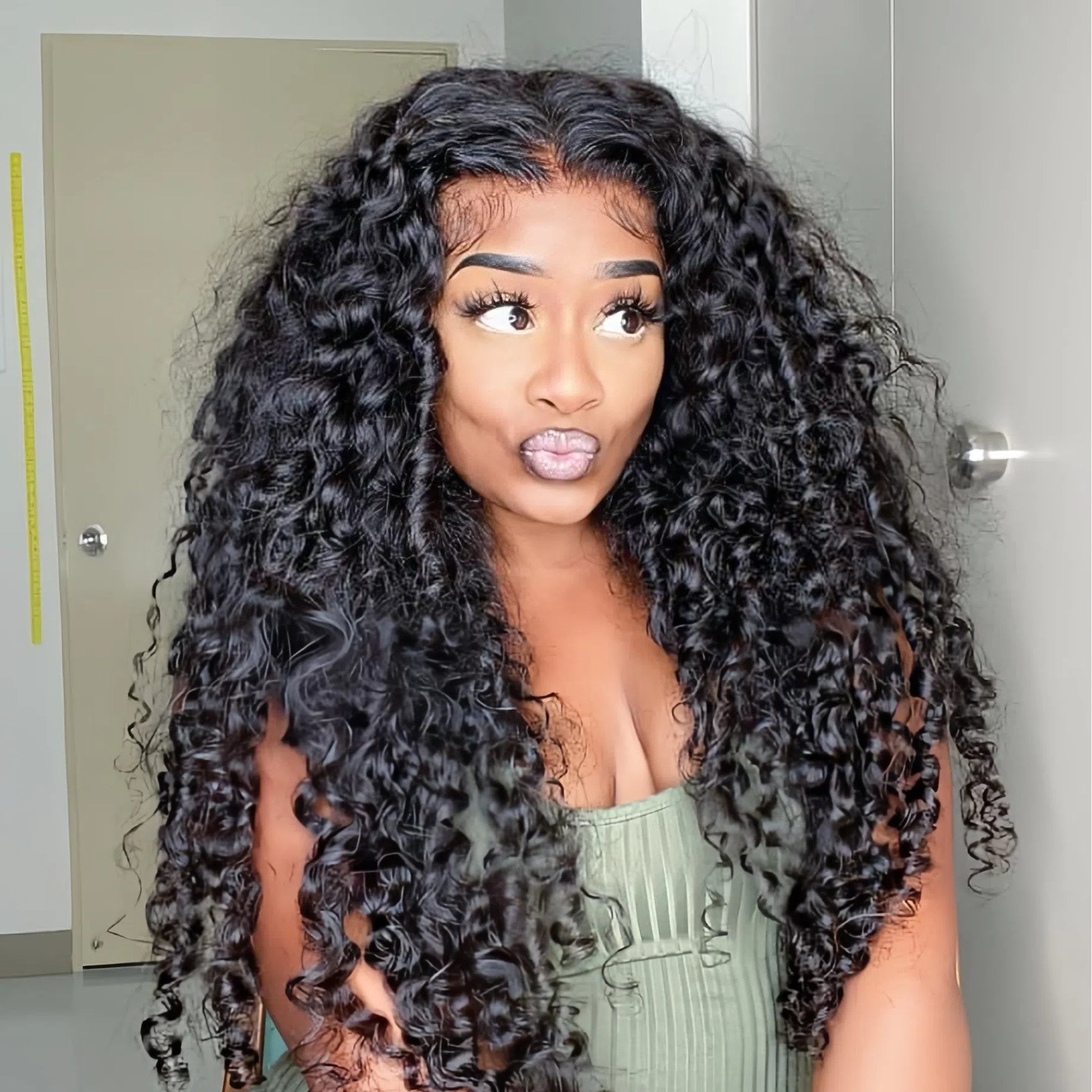 Multi Texture Water Wave With Bouncy Curls HD Lace Frontal Thick Curly Hair Glueless Wigs- Rafarada