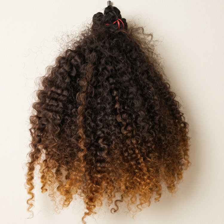Pre-Looped Deep Curly Bundles - 1B/27 Honey Blonde Ombre 100% Human Curly Hair - Rafarada