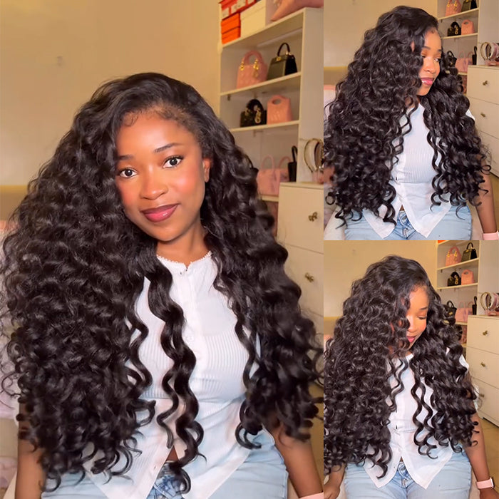 Full Deep Wave Lace Wig 13x4 HD Lace Frontal Human Hair Wig High Density Deep Curly Style - Rafarada