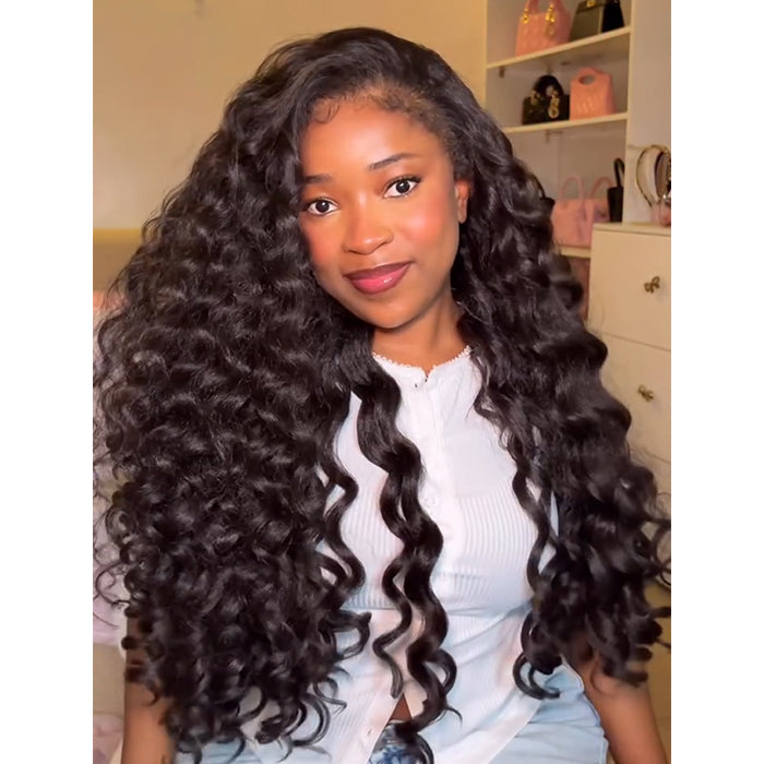 Full Deep Wave Lace Wig 13x4 HD Lace Frontal Human Hair Wig High Density Deep Curly Style - Rafarada