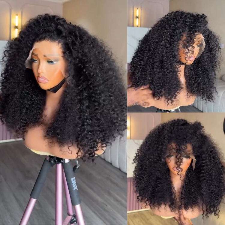 Jerry Curly Lace Front Human Hair Wig Glueless Deep Curly Wig for Black Women - Rafarada