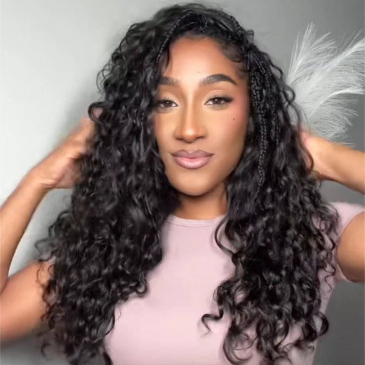 Natural Curly Wave Human Hair Bulk Extensions For Braiding & Boho Braids - Rafarada