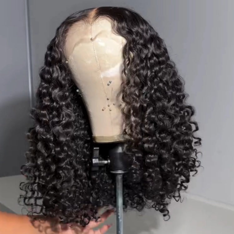 Flash Sale | Deep Curly Lace Wig 100% Human Hair Natural Black Full & Bouncy - Rafarada