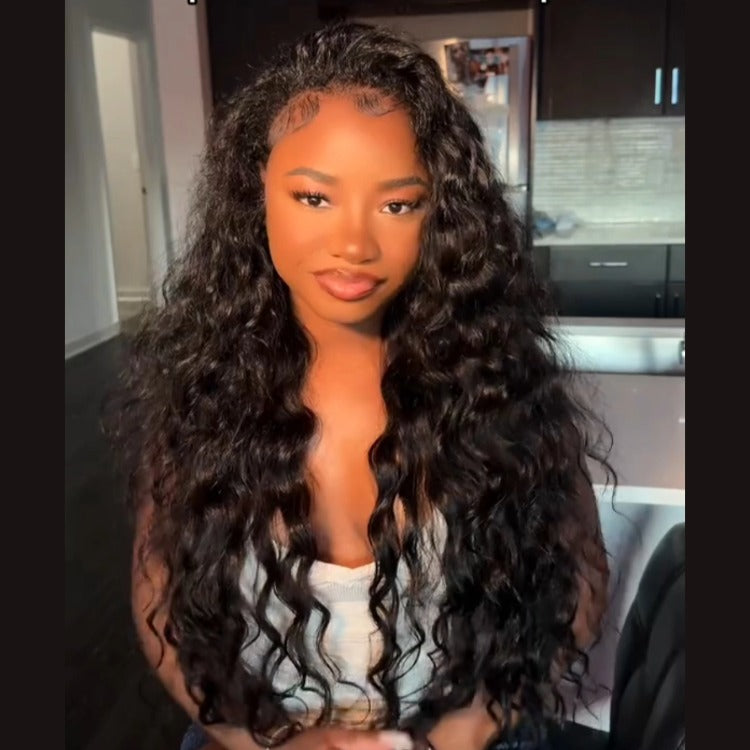 Deep wave Wig 3-In-1 Half Wig 200% Density Glueless Wig - Rafarada