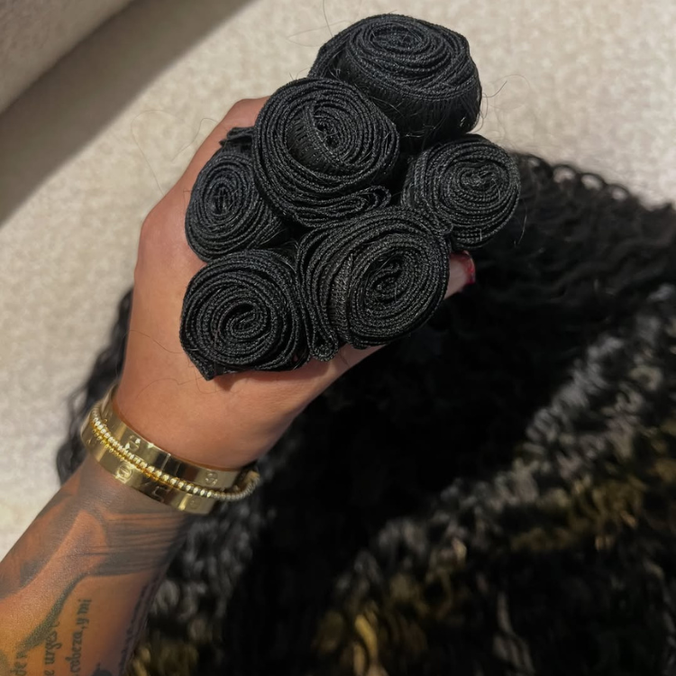 Premium Deep Wave Bundles Soft & Bouncy Human Hair Weft Natural Black 1B Unprocessed Wavy Hair Extensions- Rafarada