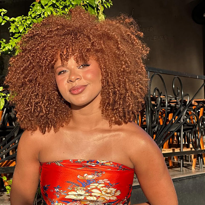 Caramel Brown Afro Kinky Curly Human Hair Wig 220% Density Coily Afro Bob Glueless 100% Human Hair Wigs for Women - Rafarada