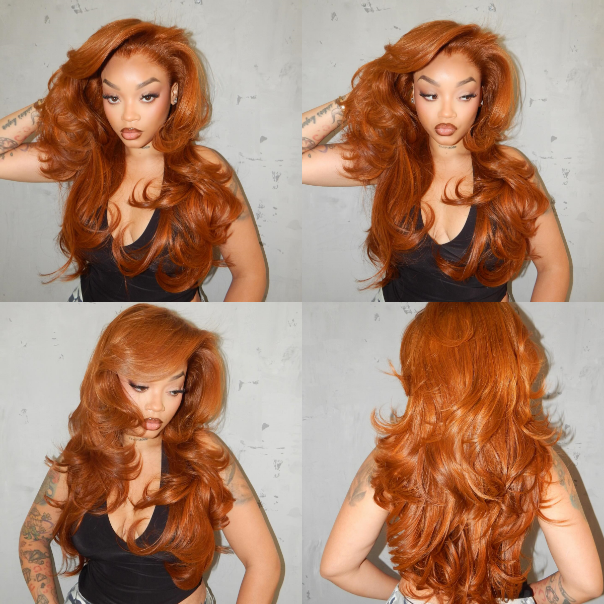Body Wave Ginger Color Human Hair Wig HD Lace Front Wig With Bangs For Woman- Rafarada