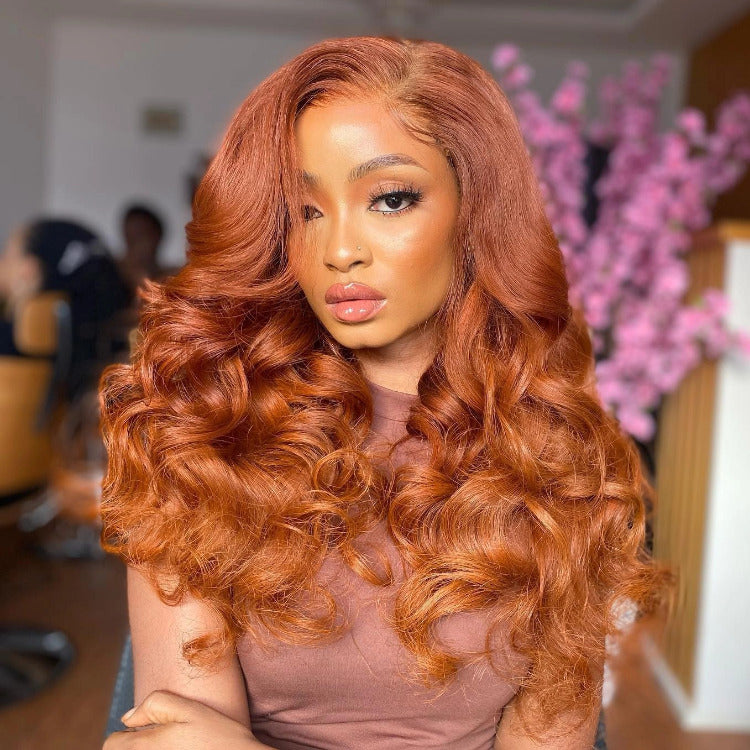 Ombre Ginger Color Wig Body Wave Wig Pre Plucked Lace Wig- Rafarada