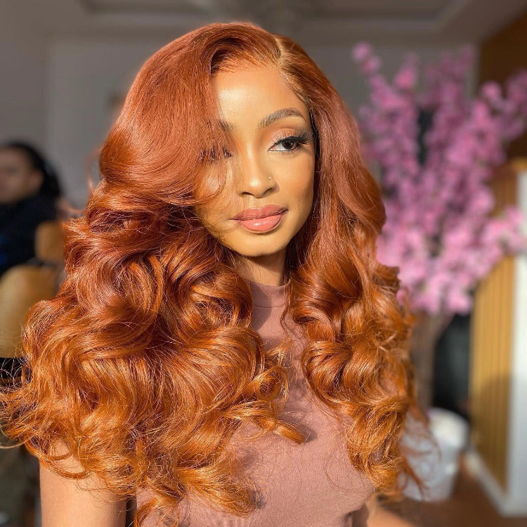 Ombre Ginger Color Wig Body Wave Wig Pre Plucked Lace Wig- Rafarada