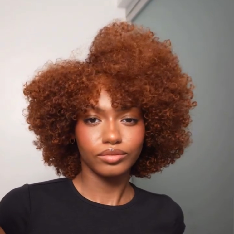 Ginger Kinky Curly Half Wig Glueless Half Wig for Black Women Warm Auburn Afro Curly Hair Extensions - Rafarada
