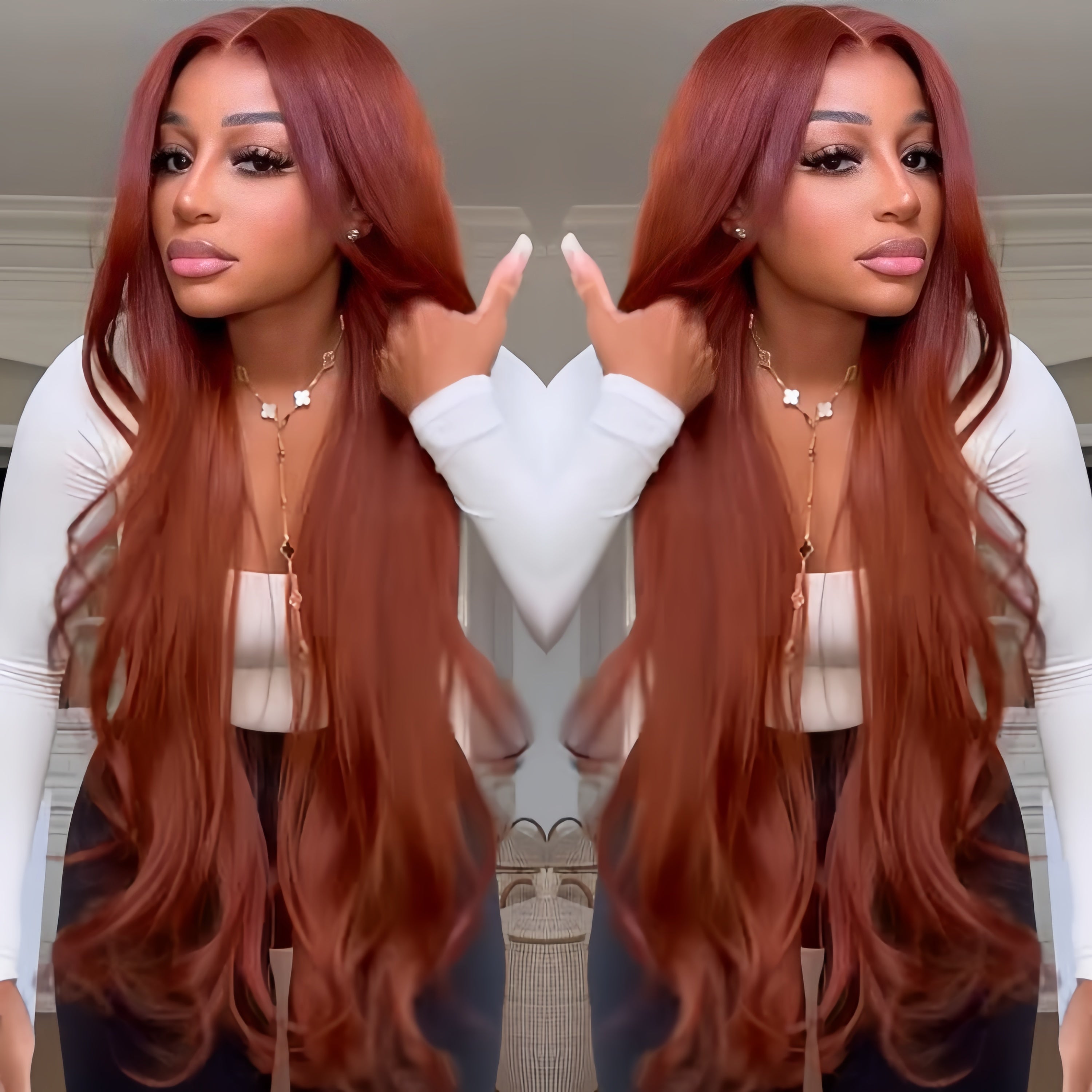 Body Wave Ginger Color Human Hair Wig HD Lace Front Wig For Woman- Rafarada