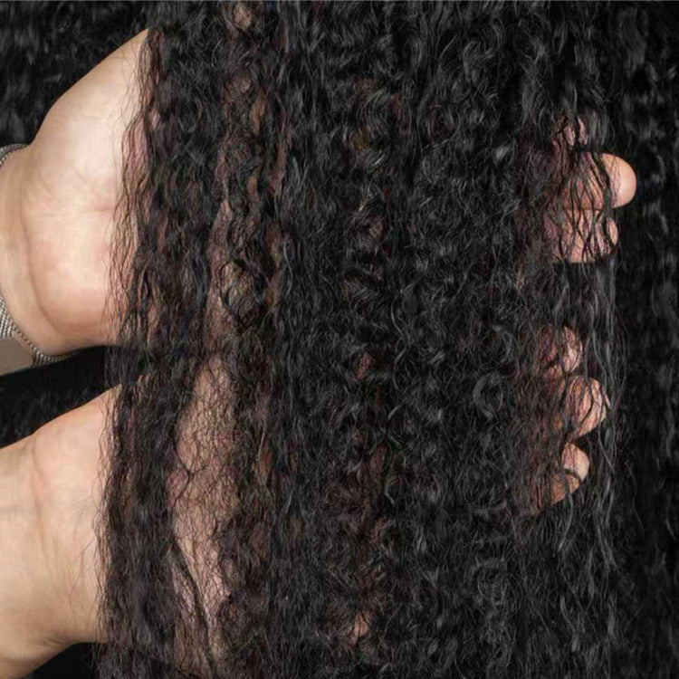 Multi Texture Kinky Straight With Afro Curly Wig HD Lace Frontal Thick Curly Hair Glueless Wigs- Rafarada