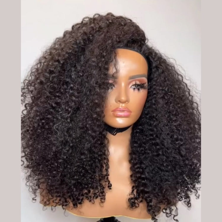 Glueless Half Wig Kinky Curly Realistic & Comfortable 3-In-1 Half Wig - Rafarada