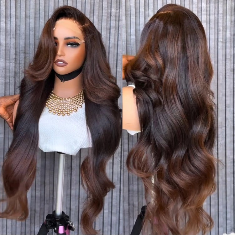 Brown Balayage Body Wave Human Hair Wig Soft Natural Waves Hair- Rafarada