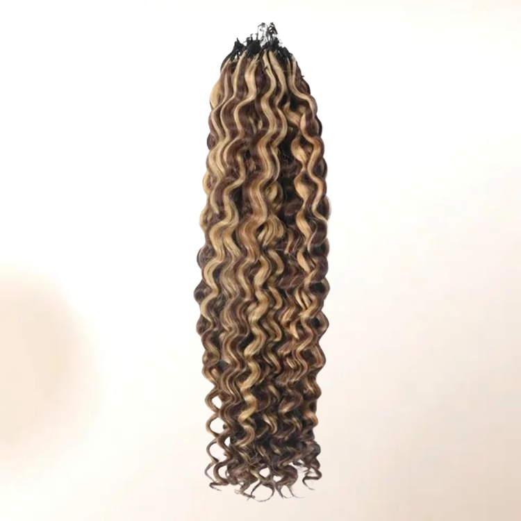 Highlight Curly Crochet Single Pack Feather Extensions Human Hair Boho Locs Pre Looped Feather Crochet Hair- Rafarada