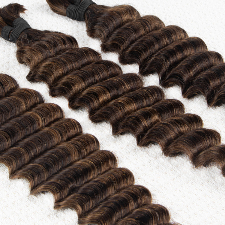Highlight Color Deep Wave Bulk Human Braiding Hair Extensions - Rafarada