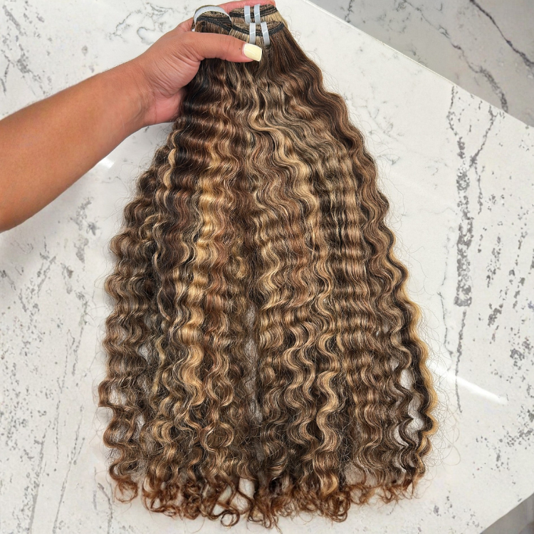 Piano Highlight Burmese Curly Mix Color Human Hair Bundles P4/30/27 Colored Weave Hair Extensions - Rafarada