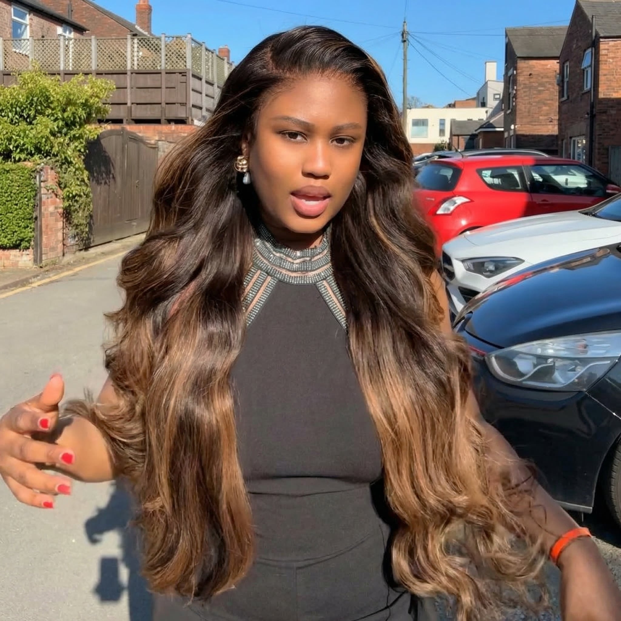 Loose Wave Ombre Brown Color Two-Tone Highlight Human Hair Lace Front Wig- Rafarada