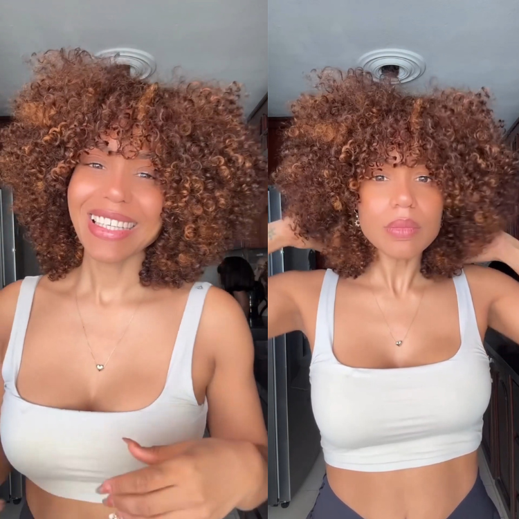 Auburn Brown Mix Mixed Curly Human Hair Wig Highlight Bouncy Curly Lace Frontal Wig Natural Looking Glueless Wig - Rafarada