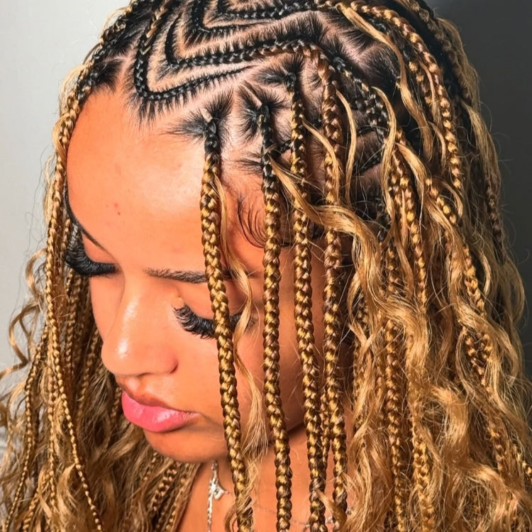 27# Honey Blonde Curly Crochet Hair 100% Human Crochet Braids Extensions - Rafarada