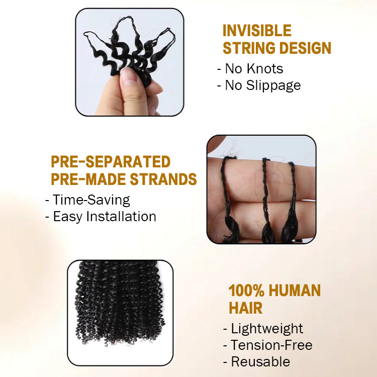 Feather Crochet Hair Extension Kinky Curly Human Hair Extensions - Rafarada
