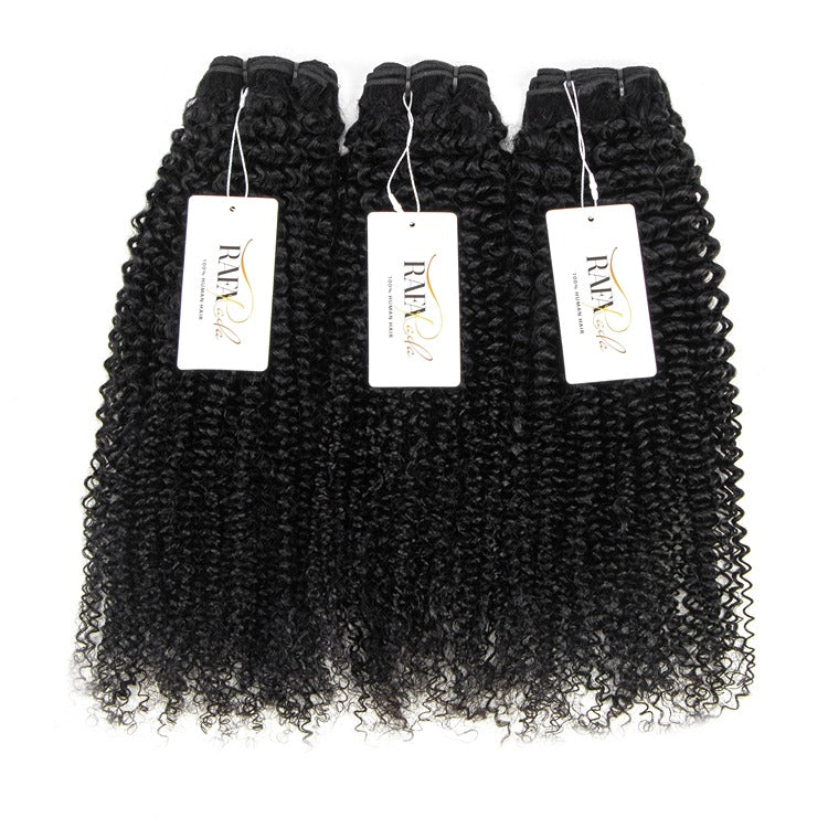Kinky Curly Human Hair Weave Bundles Human Hair Black Wavy Weave 2/3/4 Bundles -Rafarada