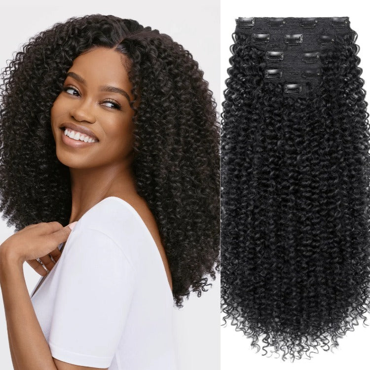 Kinky Curly Clip-In Hair Extensions for Black Women Full & Voluminous Look - Rafarada