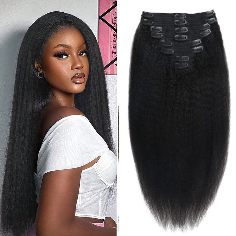 Afro Kinky Straight Clip-Ins 100% Human Hair Full & Thick- Rafarada