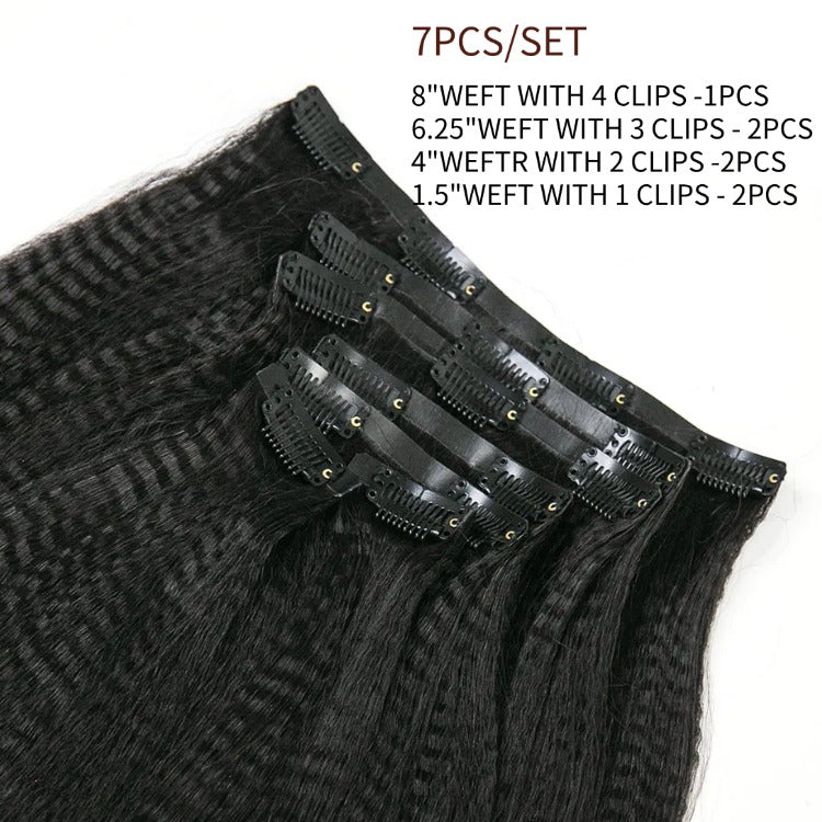 Afro Kinky Straight Clip-Ins 100% Human Hair Full & Thick- Rafarada