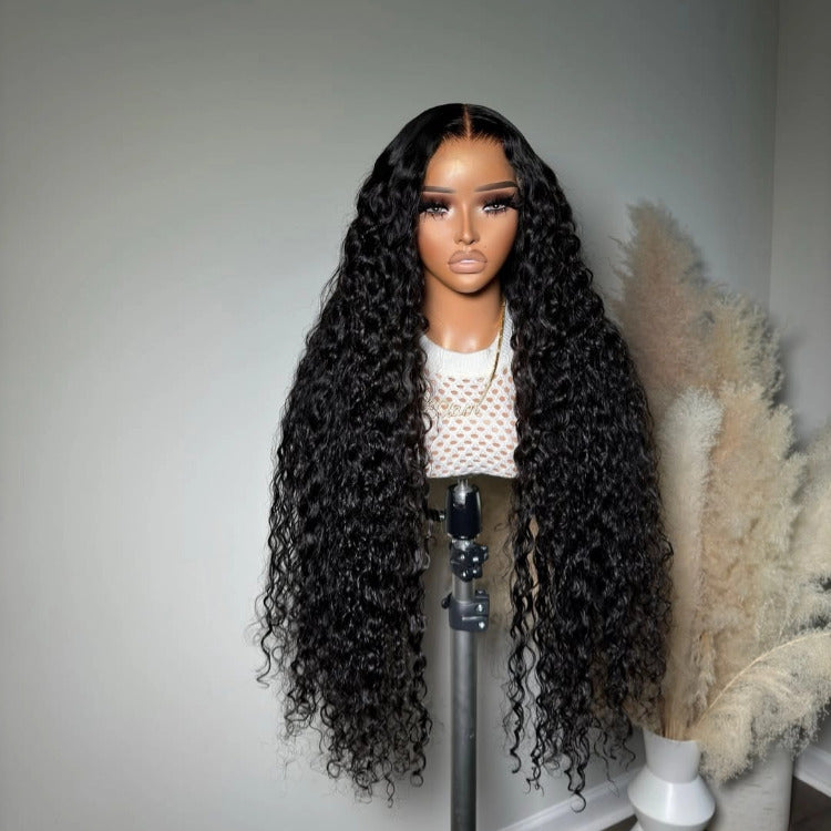 Long Curly Hair Wigs Glueless HD Transparent Lace Frontal Human Hair Wig- Rafarada