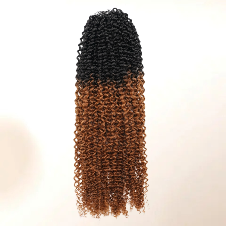 1B/30 Ombre Color Small Kinky Curly Crochet Hair 100% Human Feather Crochet Extensions - Rafarada