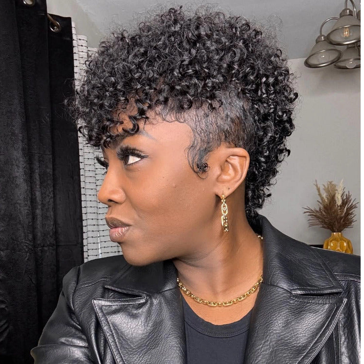 Instant Human Hair Topper with Clips Swiss Lace Frontal Kinky Curly Crown Piece for Women - Rafarada