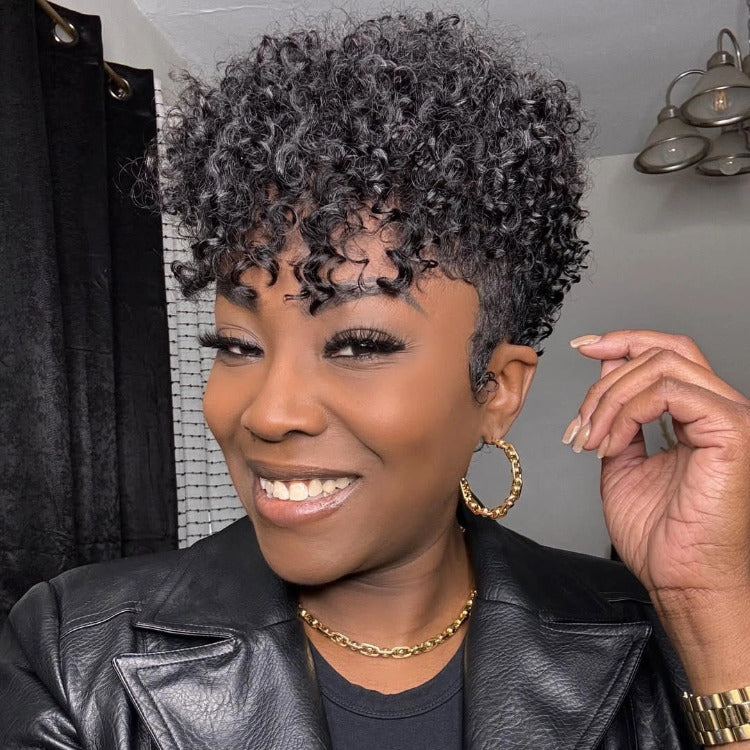 Instant Human Hair Topper with Clips Swiss Lace Frontal Kinky Curly Crown Piece for Women - Rafarada