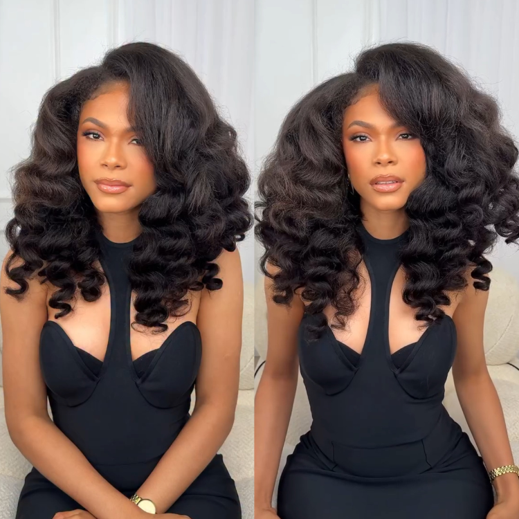 Big Bouncy Yaki Hair Glam Wig 100% Human Hair Natural Black Afro Kinky Curl Wig - Rafarada